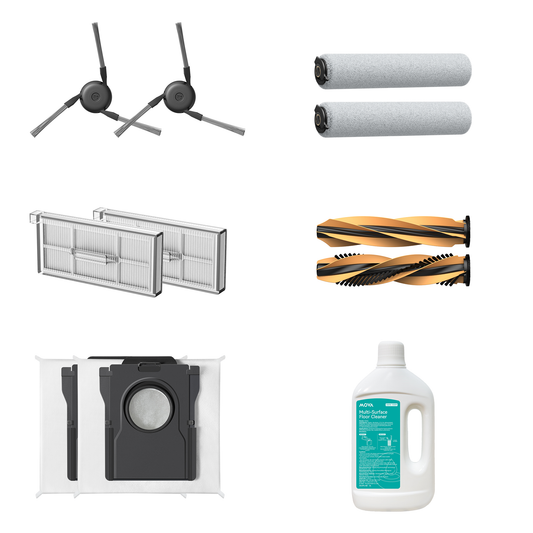 Z60Ultra Roler anti-zamotávací dvojitý válec * 1, boční kartáč * 2, filtr prachového boxu * 2, filtr prachu * 2, hadřík na čištění válců * 2, AWH6 1L čistící kapalina * 1